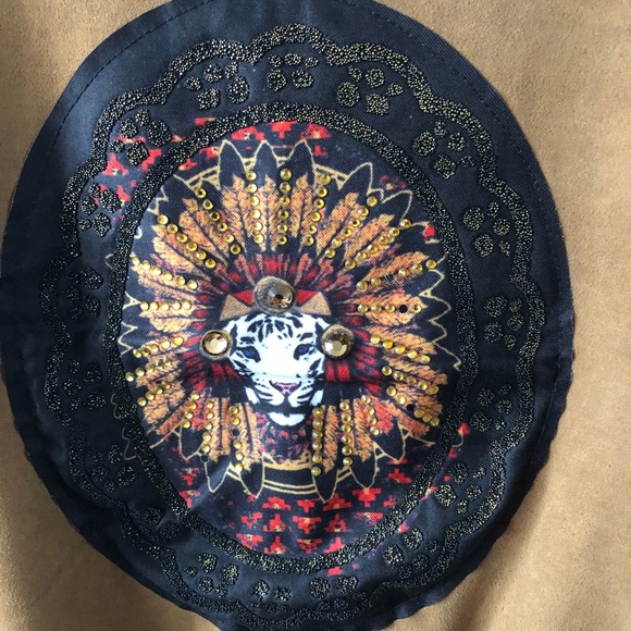 Brown Long Sleeve Faux Suede Top medium - Picture 7 of 8